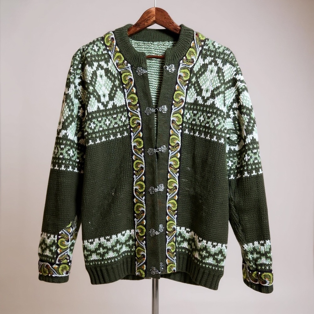 Nordic Green Patterned Women's Sweater